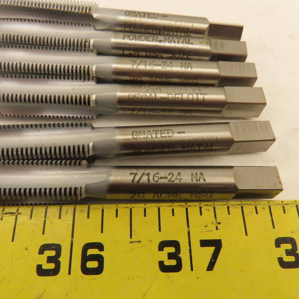 Regal Beloit 7/16"-24 NA 2G ACME LEFT Hand 4 Flute Straight Taper Tap Lot Of 6