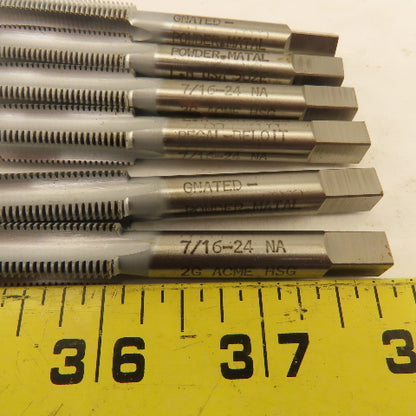 Regal Beloit 7/16"-24 NA 2G ACME LEFT Hand 4 Flute Straight Taper Tap Lot Of 6