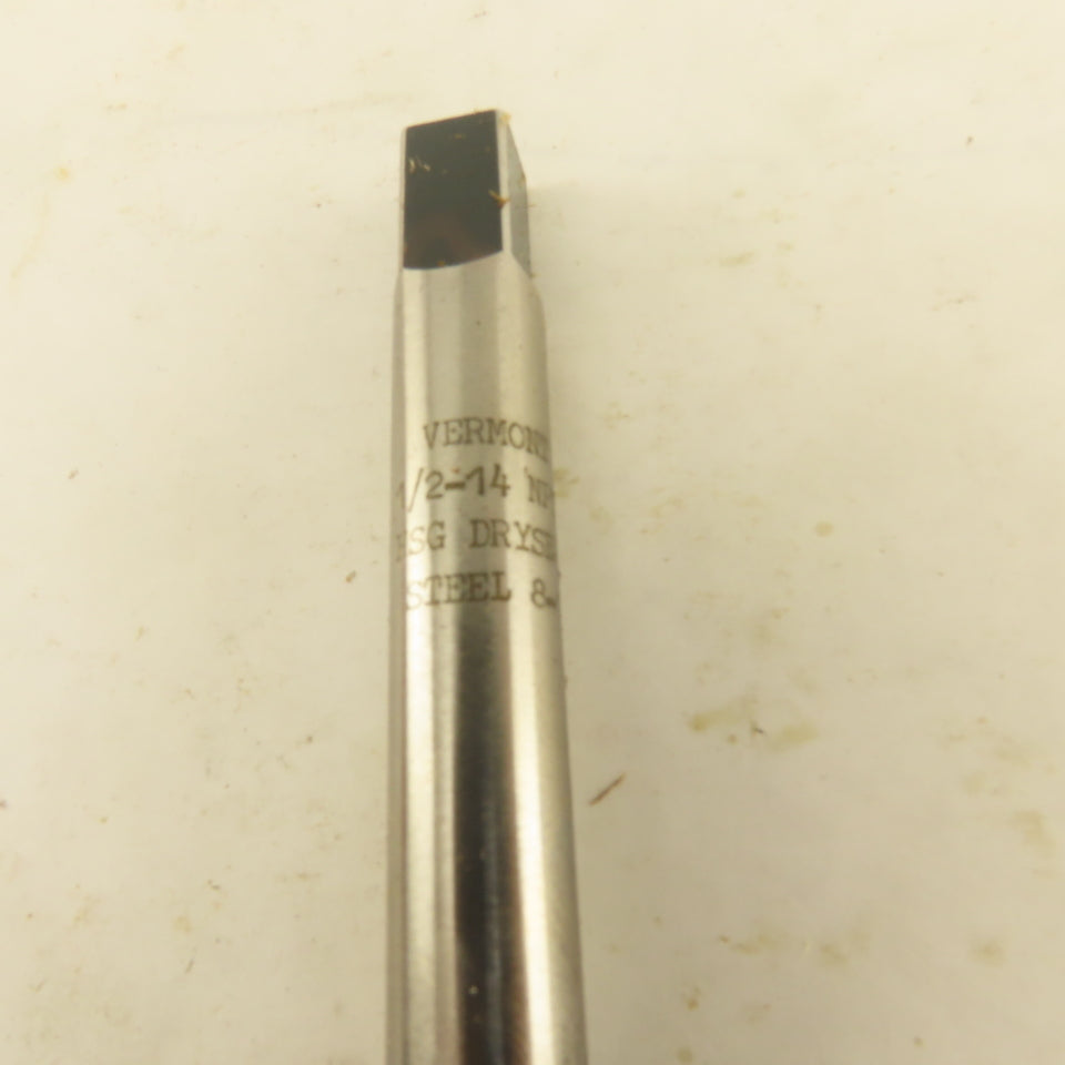 Vermont 1/2"-14 NPTF 4 Flute Pipe Tap Extra Length 4-3/8" OAL Lot of 3