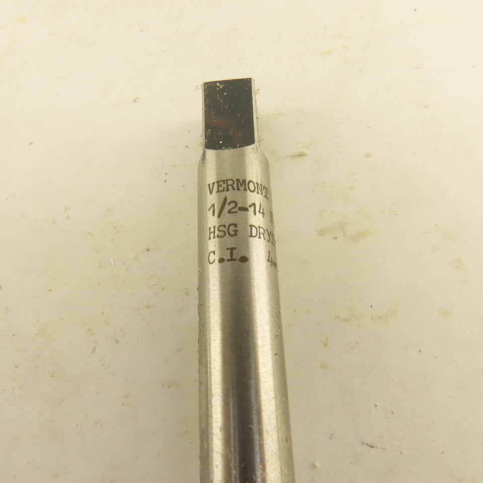 Vermont 1/2"-14 NPTF 4 Flute Pipe Tap Extra Length 4-3/8" OAL Lot Of 5