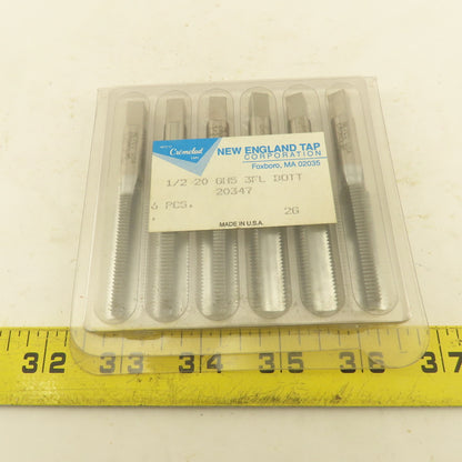 New England 1/2"-20 GH-3 3 Flute Bottom Tap Cromclad Lot Of 6 NOS USA