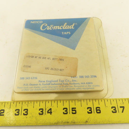 New England 1/2"-20 NF HS GH5 4 Flute Bottom Tap Cromclad Lot Of 5 NOS USA