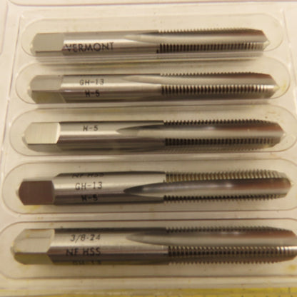 Vermont 3/8"-24 GH13 Plug Tap 4 Flute Lot Of 5