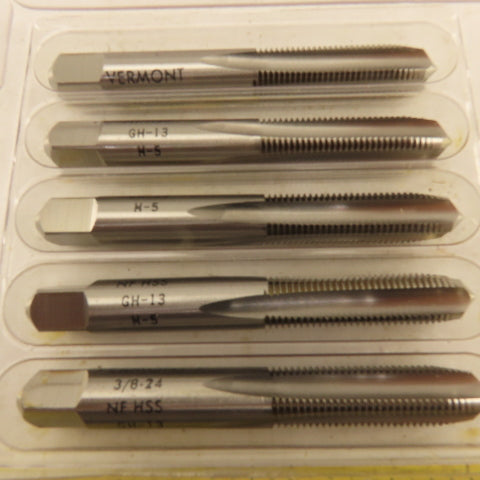 Vermont 3/8"-24 GH13 Plug Tap 4 Flute Lot Of 5