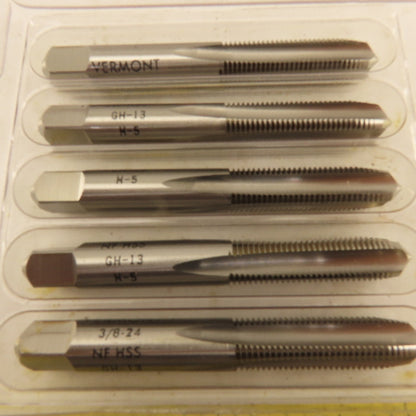 Vermont 3/8"-24 GH13 Plug Tap 4 Flute Lot Of 5