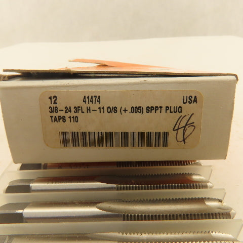 R & N 3/8"-24 (+.005) H-11 O/S Spiral Point Plug Tap 3 Flute Lot Of 4