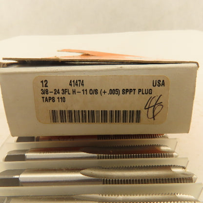 R & N 3/8"-24 (+.005) H-11 O/S Spiral Point Plug Tap 3 Flute Lot Of 4