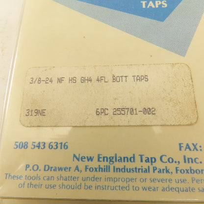 Netco 3/8"-24 NF HS GH4 Bottom Tap Cromclad 4 Flute Lot Of 6