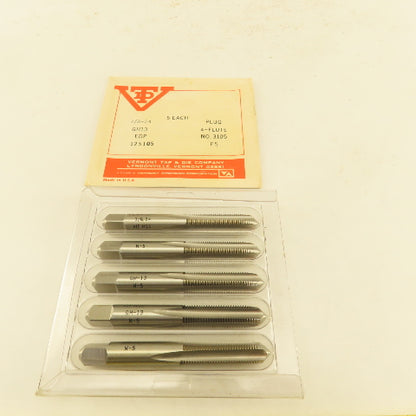 Vermont 3/8"-24 GH13 4 Flute Pointed Plug Tap NOS USA Lot Of 5