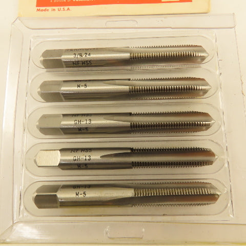 Vermont 3/8"-24 GH13 4 Flute Pointed Plug Tap NOS USA Lot Of 5