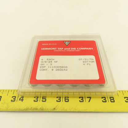 Vermont 3/8"-24 NF GH-3  4 Flute Bottom Tap NOS USA Lot Of 6