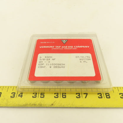 Vermont 3/8"-24 NF GH-3  4 Flute Bottom Tap NOS USA Lot Of 6