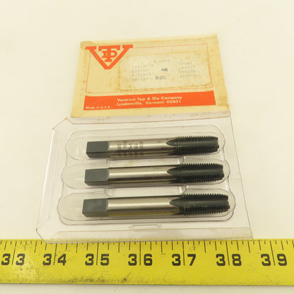 Vermont 1/4" NPTF Pipe Tap 4 Flute Extra Length 3-1/2" Ground Dryseal Lot Of 3