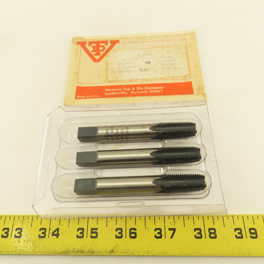 Vermont 1/4" NPTF Pipe Tap 4 Flute Extra Length 3-1/2" Ground Dryseal Lot Of 3