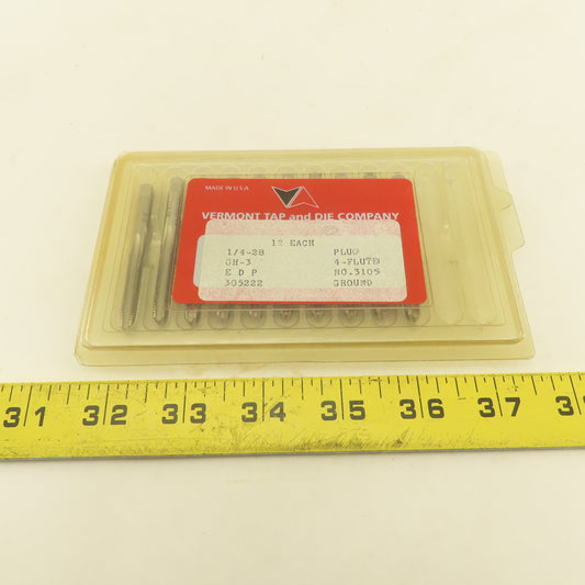 Vermont 1/4"-28 GH-3 Pointed Plug Tap 4 Flute Lot Of 8