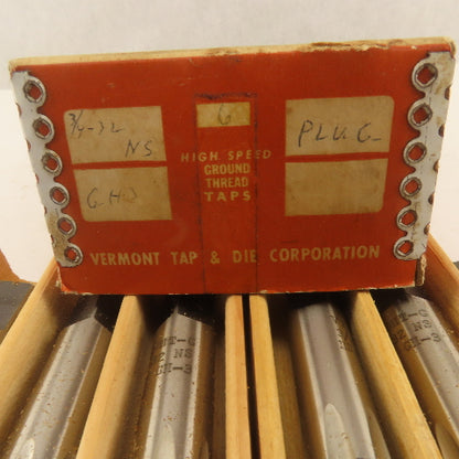 Vermont 3/4"-32 NS GH3 Straight 6 Flute Plug Tap Lot Of 6