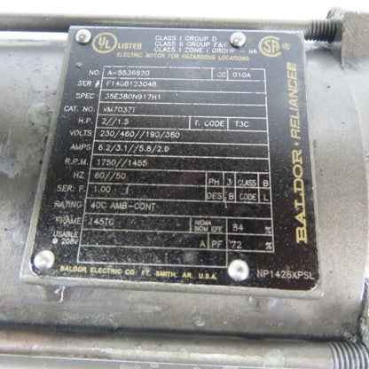 Dodge Tigear 10:1 Ratio Speed Reducer Gearmotor Baldor 2Hp 230/460