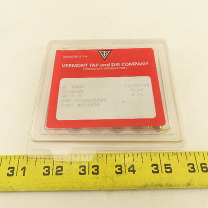 Vermont 5/16"-24 GH-3 HS Plug Tap 4 Flute Pointed Lot Of 6