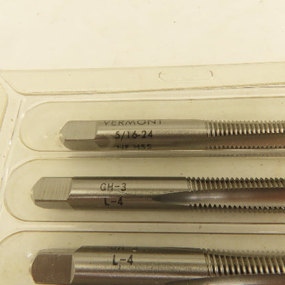 Vermont 5/16"-24 GH-3 HSS Plug Tap 3 Flute Lot Of 5