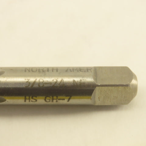 North American 3/8"-24 NF HS GH-7 Bottoming Tap 4 Flute Straight Lot Of 6