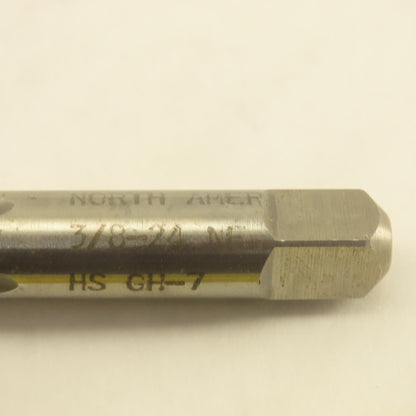 North American 3/8"-24 NF HS GH-7 Bottoming Tap 4 Flute Straight Lot Of 6