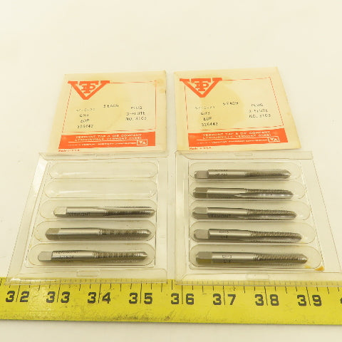 Vermont 5/16"-24 GH3 Pointed Plug Tap 3 Flute NOS USA Lot Of 8