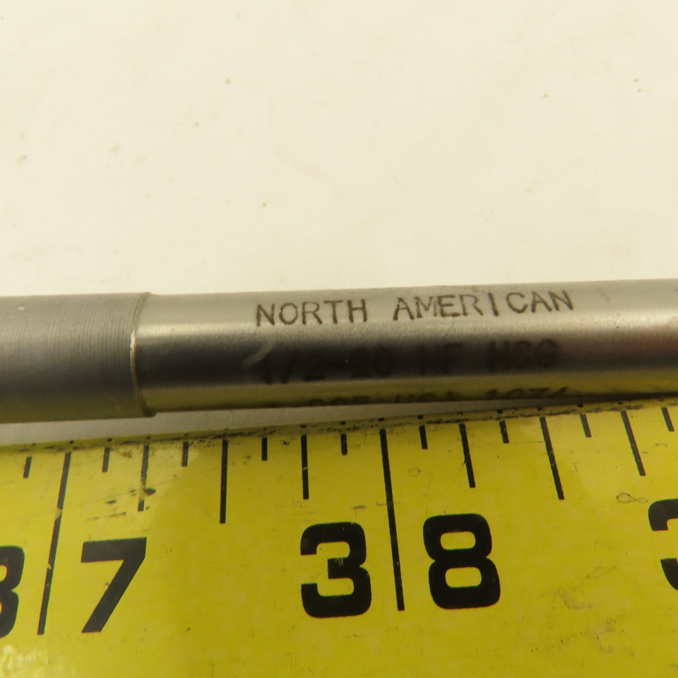 North American 1/2"-20 NF HSG (+.005) 4 Flute Plug Tap Extra Length 8" OAL