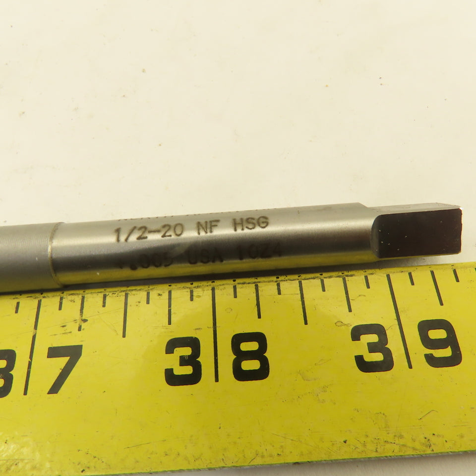 North American 1/2"-20 NF HSG (+.005) 4 Flute Plug Tap Extra Length 8" OAL