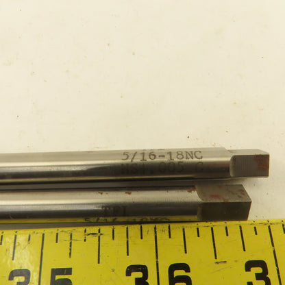 TFI 5/16"-18 NC HS +.005G 2 Flute Plug Tap Extra Length 5" OAL Lot Of 2