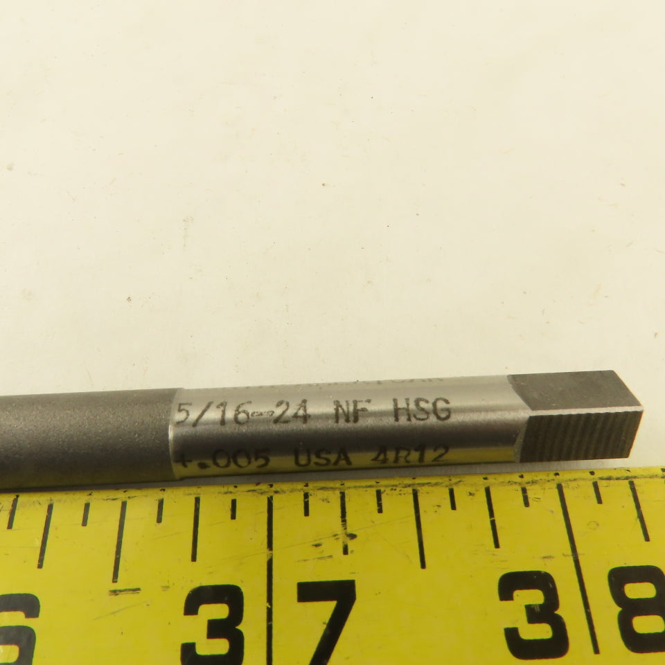North American 5/16"-24 NF HSG +.005 Plug Tap 4 Flute Extra Length 6" OAL