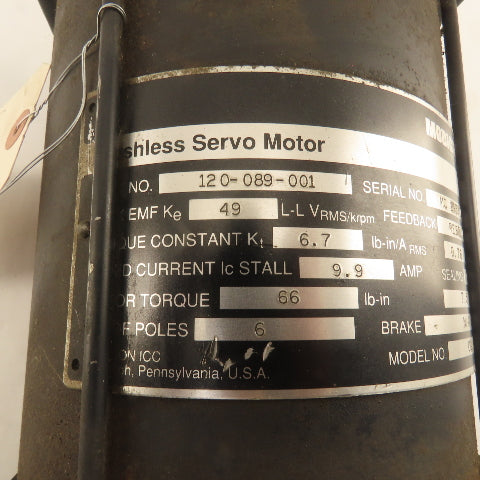 AEG Modicon CGD21-R Brushless Servo Motor W/ Resolver 7.5Nm 6 Pole 49 Vrms/krpm