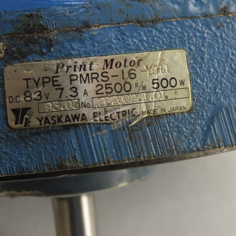 Yaskawa TFUE-05ZC7 PMRS-16-Y011 83VDC 2500RPM 500W Print Motor Feed Back Unit