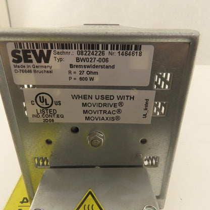 Sew BW027-003 Braking Resistor 27 Ohm 600W Movidrive Movidtrac Moviaxis