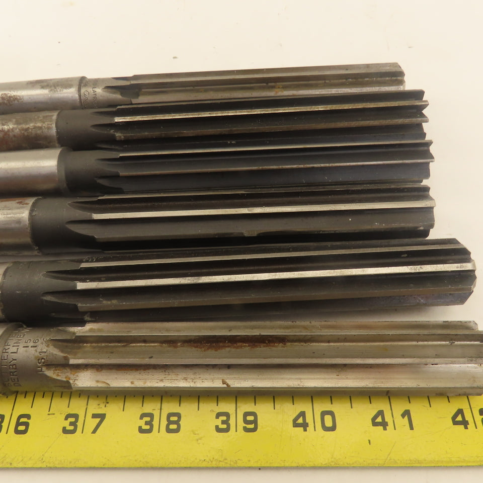 Mixed Size Morse Taper 3 MT3 Reamer Straight Flute 29/32", 15/16" Lot Of 6