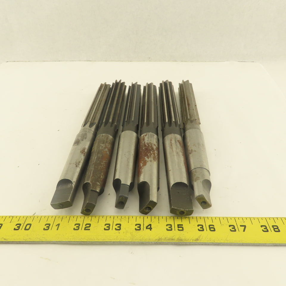 Mixed Size Morse Taper 3 MT3 Reamer Straight Flute 29/32", 15/16" Lot Of 6