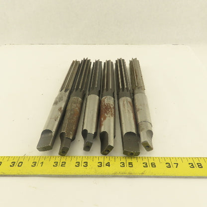 Mixed Size Morse Taper 3 MT3 Reamer Straight Flute 29/32", 15/16" Lot Of 6