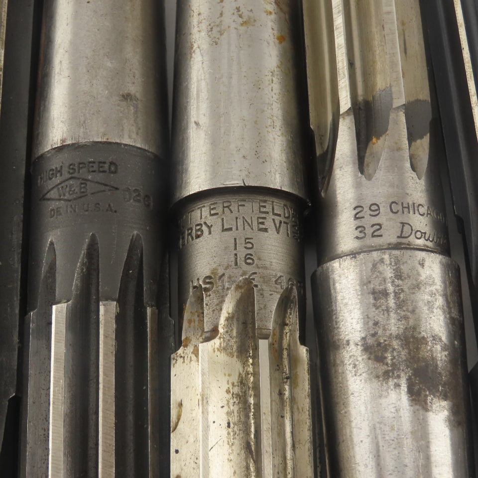 Mixed Size Morse Taper 3 MT3 Reamer Straight Flute 29/32", 15/16" Lot Of 6