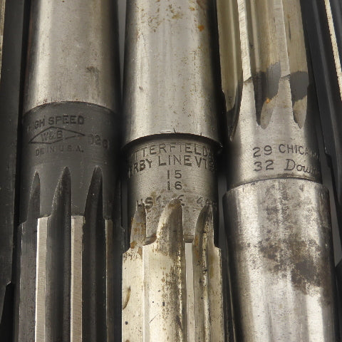 Mixed Size Morse Taper 3 MT3 Reamer Straight Flute 29/32", 15/16" Lot Of 6