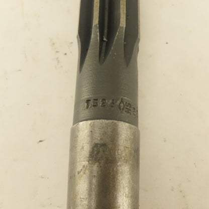.7526 Reamer Straight 8 Flute Morse Taper MT2 Shank 4" Flute Length
