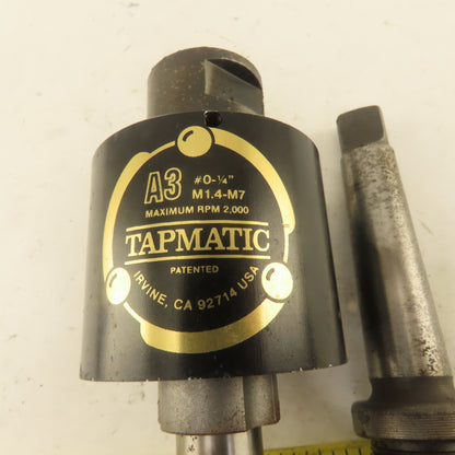 Tapmatic A3 #0-1/4" M1.4-M7 Tap Size Tapping Head Attachment Morse Taper MT#2