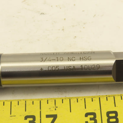 North American 3/4"-10 NC HSG +.005 4 Flute Straight Hand Plug Tap 15mm Shank
