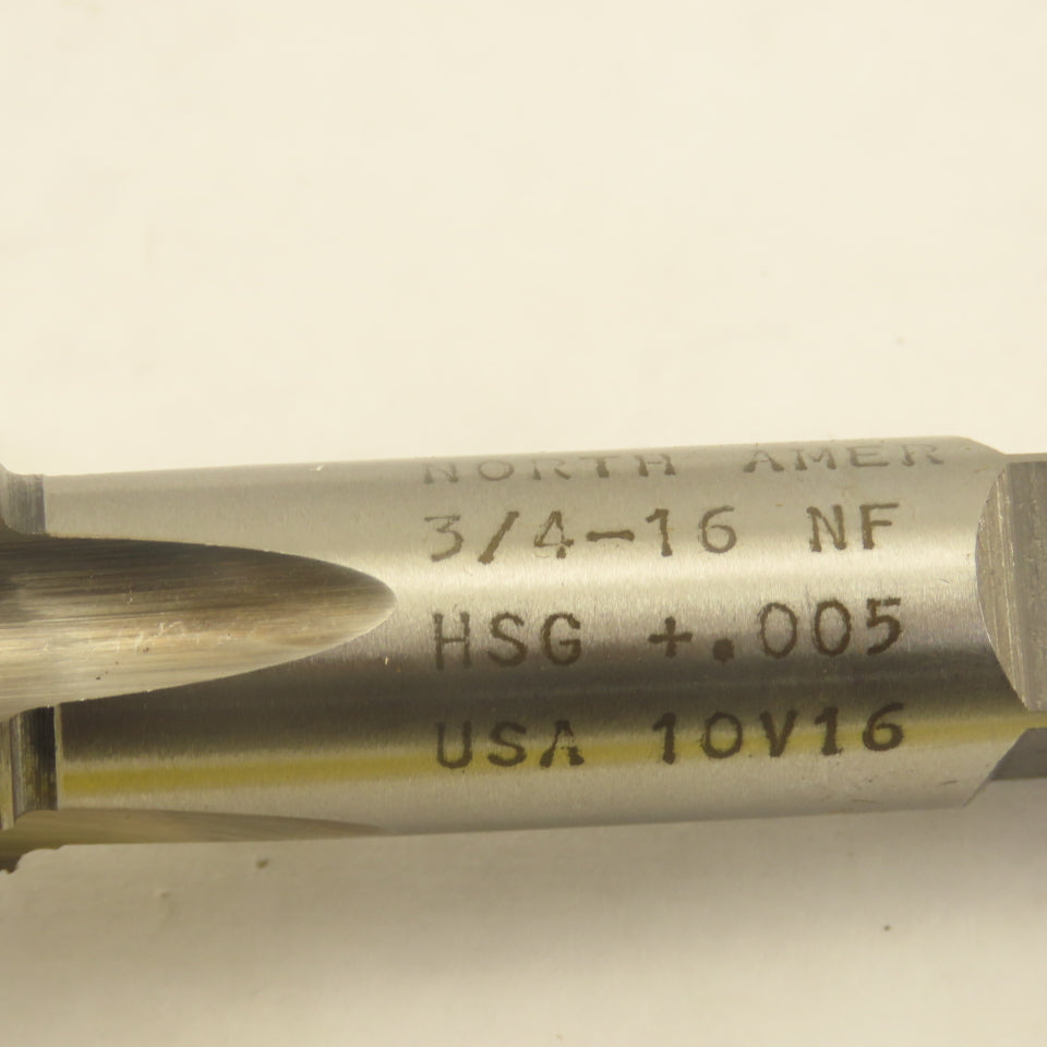North American 3/4"-16 NF HSG +.005 Hand Tap 4 Straight Flute
