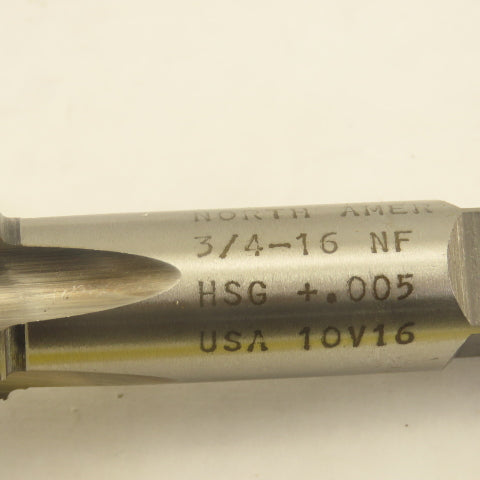 North American 3/4"-16 NF HSG +.005 Hand Tap 4 Straight Flute