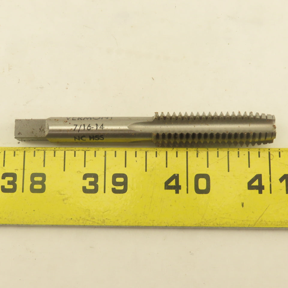 Vermont 7/16"-14 NC HSS GH-3 LEFT Hand Plug Tap Straight 4 Flute Lot of 8