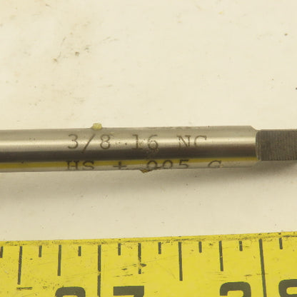 Thread Forms Inc. 3/8-16NC HS +.005 G LEFT Hand Plug Tap Straight 4 Flute 5" OAL