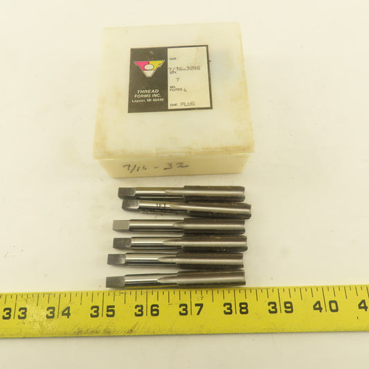 Thread Forms Inc. 7/16"-32 NC HS fine Thread Plug Tap Straight 4 Flute Lot Of 6