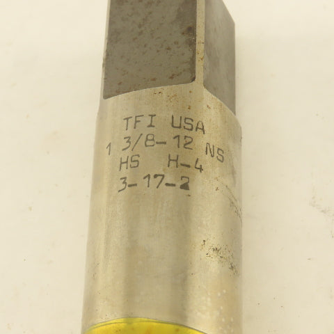 Thread Forms Inc. 1-3/8"-12 NS HS H-4 Plug Tap Straight 6 Flute 8" OAL