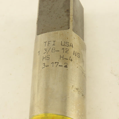 Thread Forms Inc. 1-3/8"-12 NS HS H-4 Plug Tap Straight 6 Flute 8" OAL