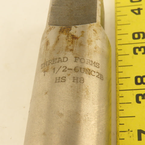Thread Forms Inc. 1-1/2"-6 UNC2B Plug Tap Straight 4 Flute 11-3/4" OAL