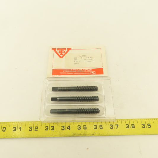 Vermont M10-1.5 HSG Spiral Point 3 Flute Hand Plug Tap Lot of 3